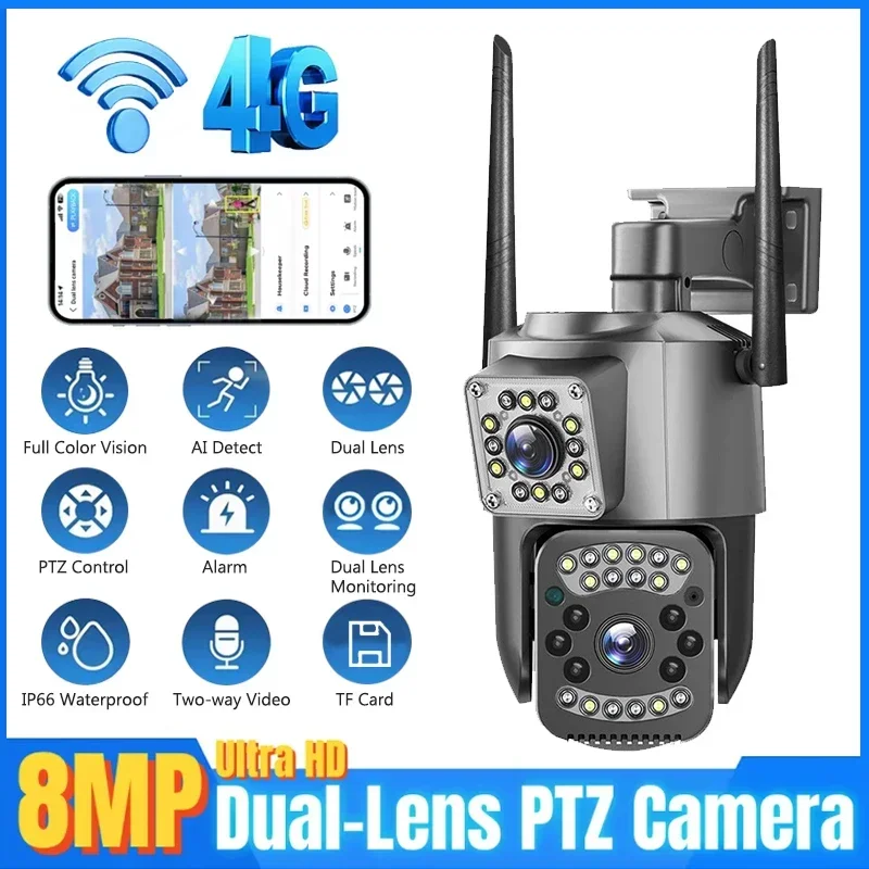 Home Security Kamera - 8MP WIFI IP Camera 4K PTZ