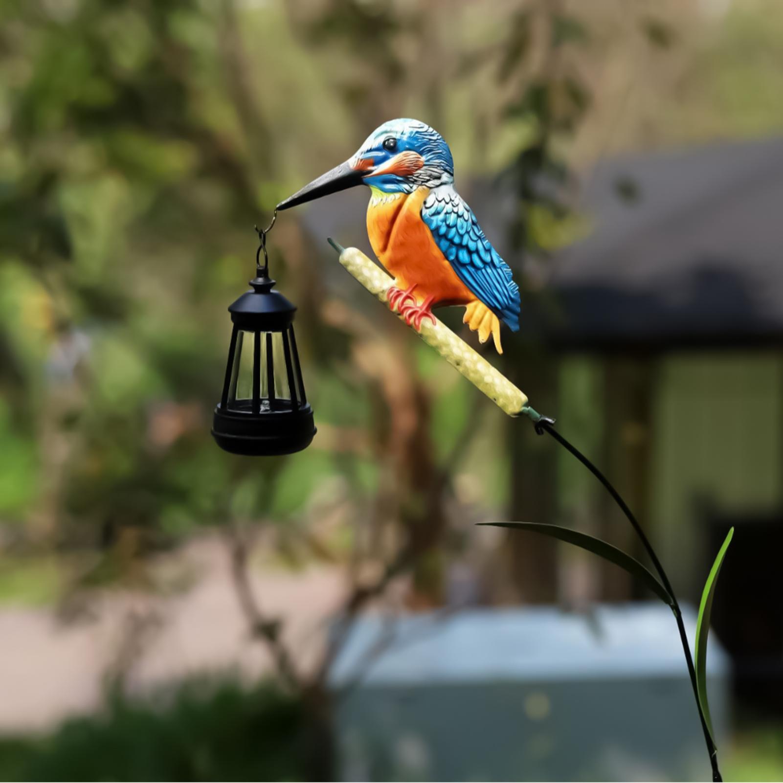 Solar Powered Kingfisher Light - Home Security Yard Sign review and price
