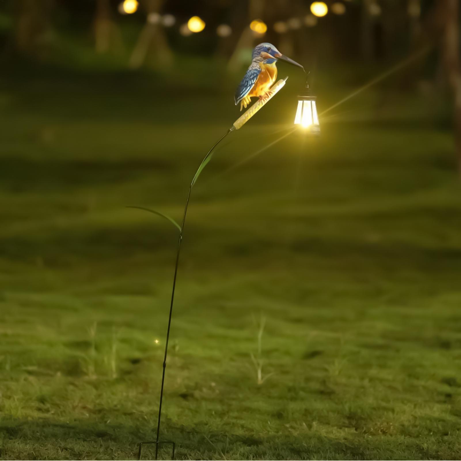 Solar Powered Kingfisher Light - Home Security Yard Sign review and price