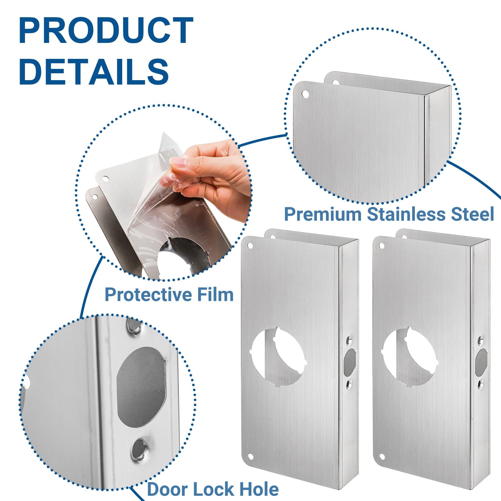 Stainless Steel Door Lock Rein - Door Reinforcer Kit review and price