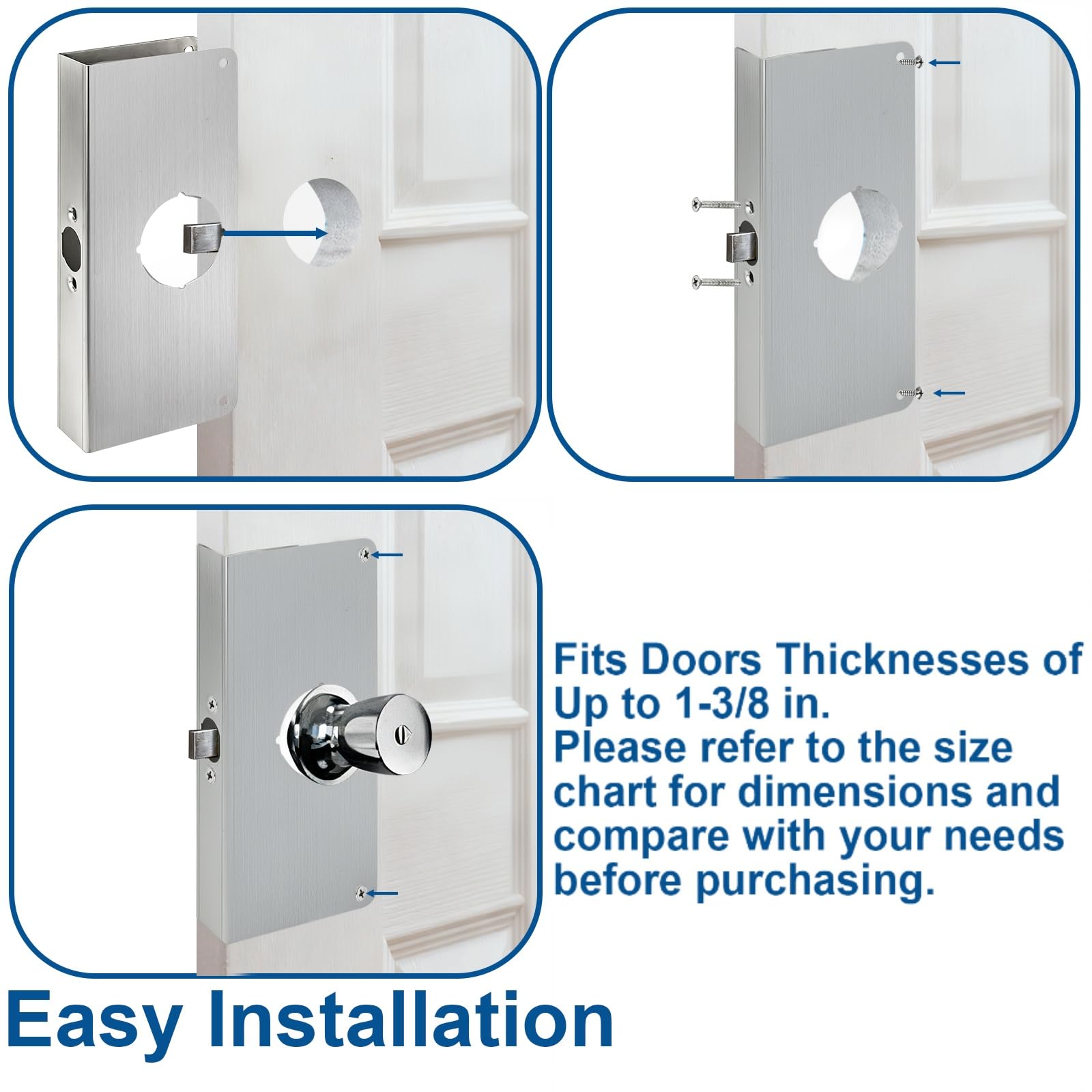 Stainless Steel Door Lock Rein - Door Reinforcer Kit review and price
