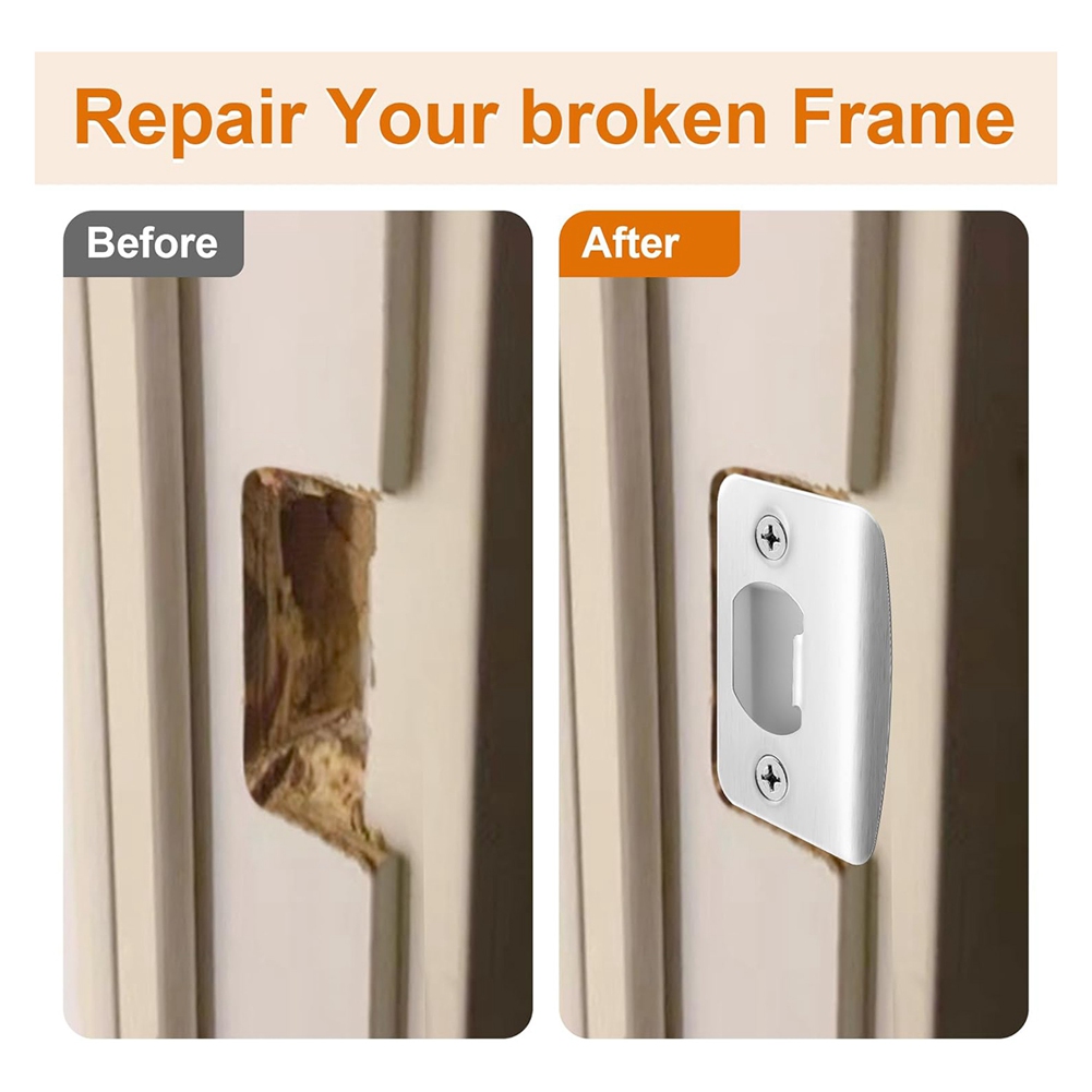 4 Pack Door Latch Strike Plate - Door Reinforcer Kit review and price