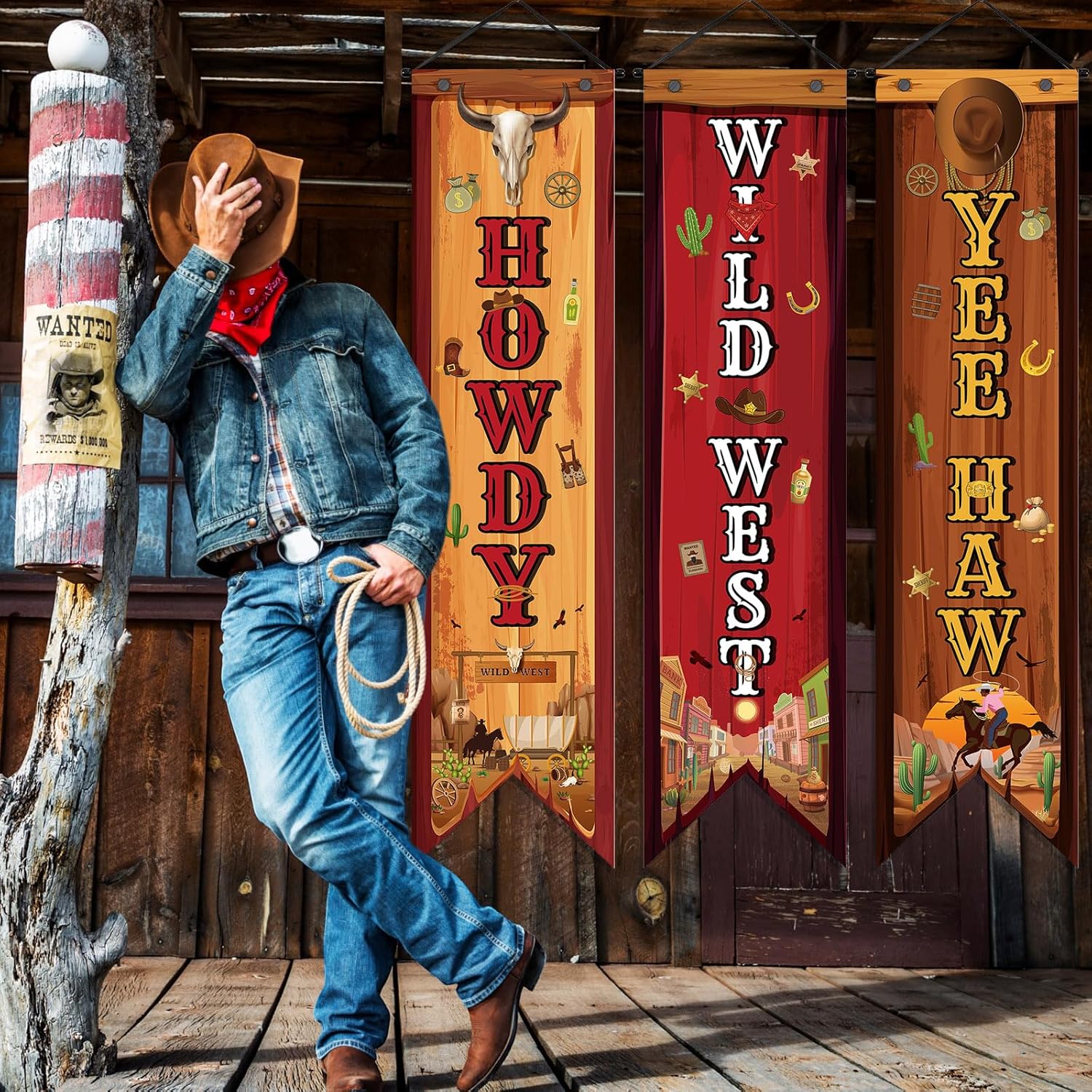 3 Pcs Western Party Decoration - Home Security Yard Sign review and price
