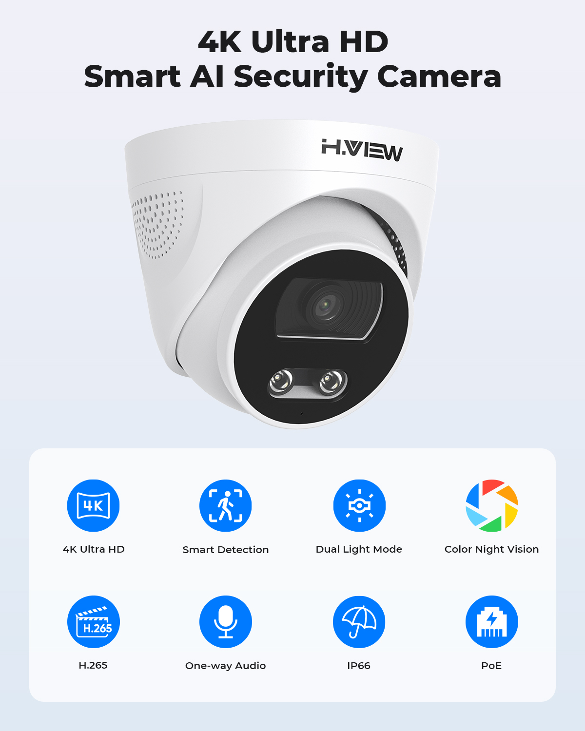 H.View 8Mp Poe Ip Camera Ai Fa - Home Security Kamera review and price