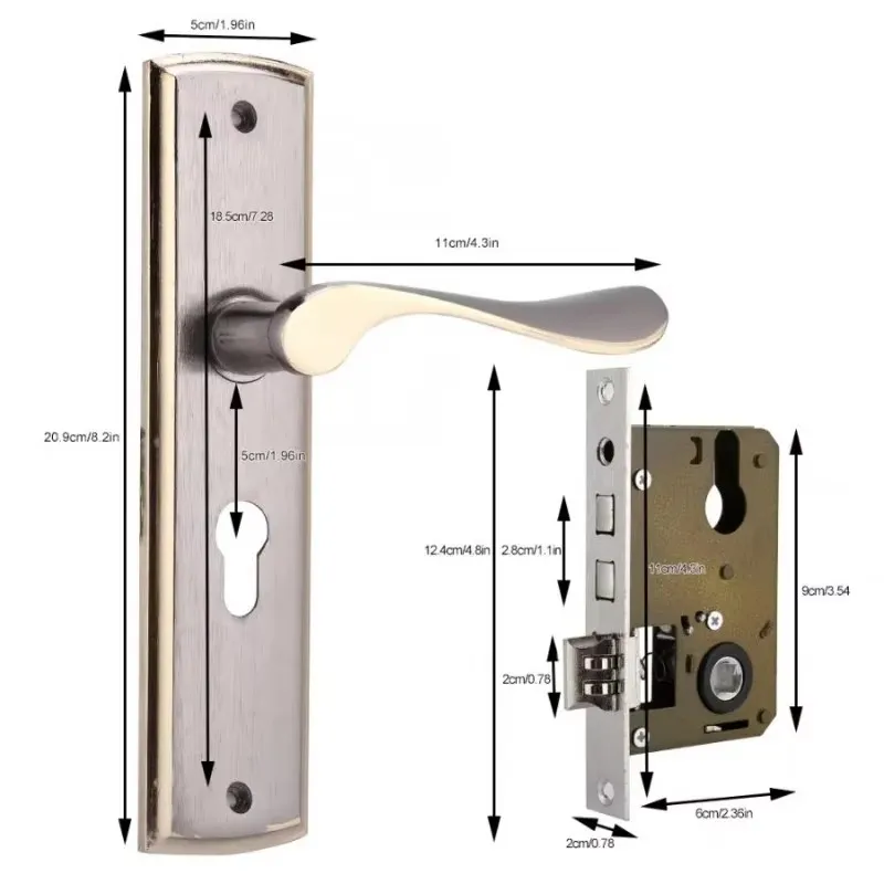 Gold Door Handle Lock Silent H - Home Security For Apartments review and price