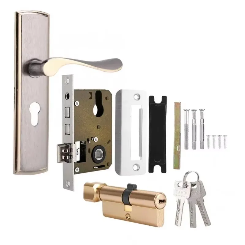 Gold Door Handle Lock Silent H - Home Security For Apartments review and price