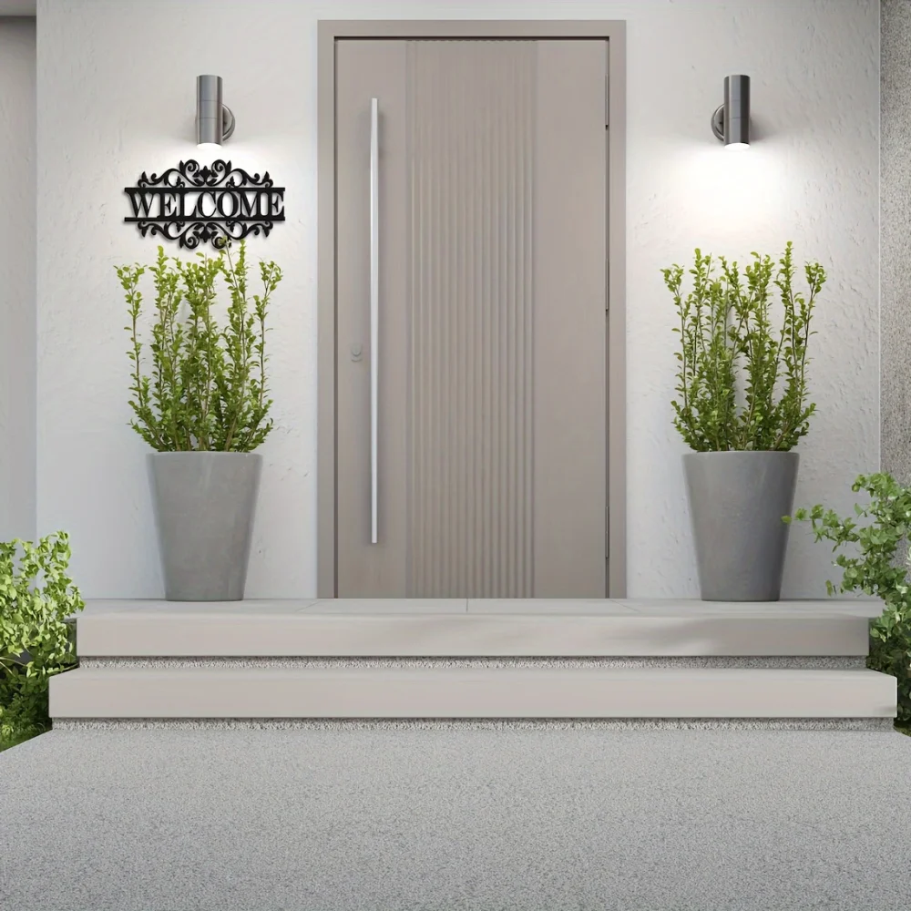 Rustic Metal Welcome Sign with - Home Security Yard Sign review and price