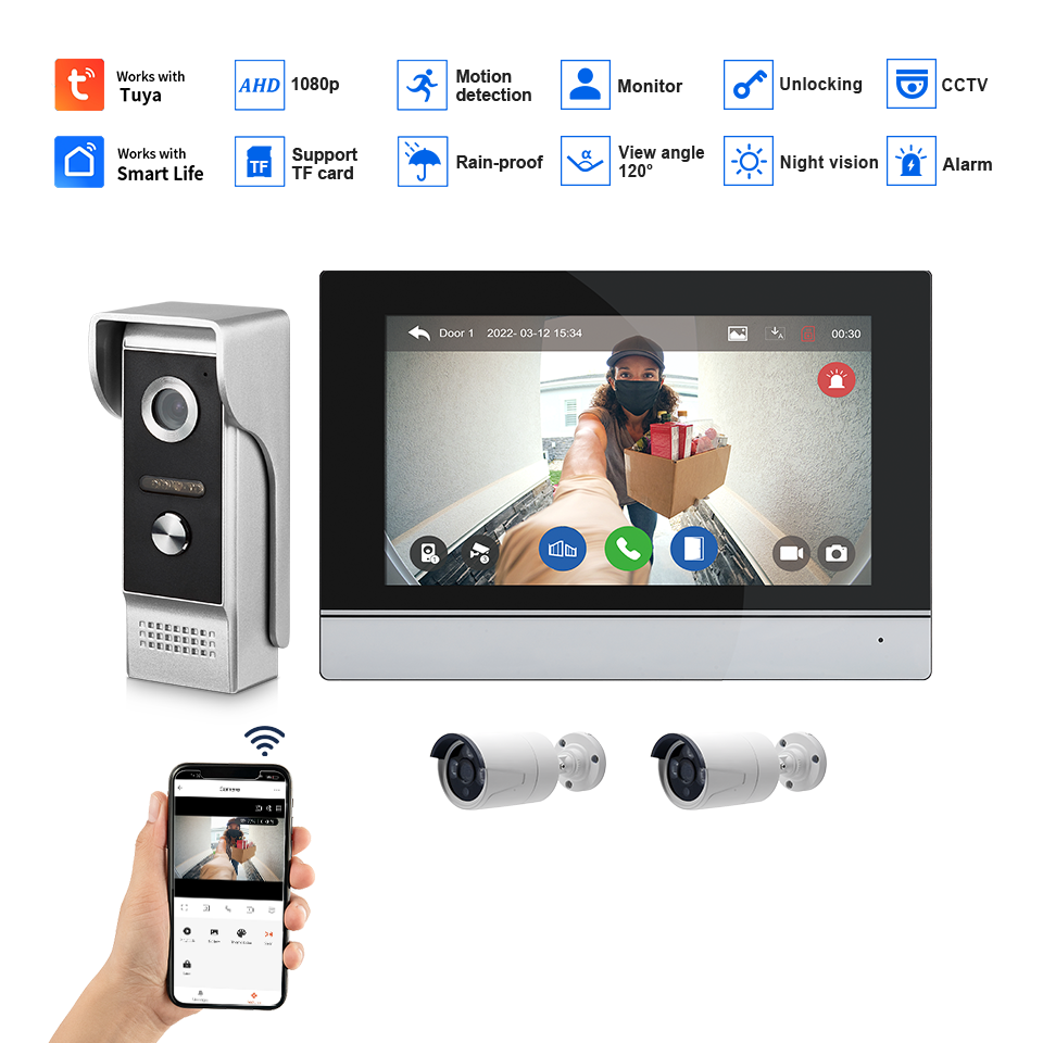 7Inch IPS Screen 2MP  Tuya Rem - Home Security Prices review and price
